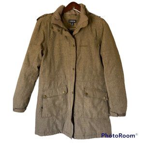 Lands' End Women's S 6-8 Squall Waterproof Insulated Winter Parka w/ Hood Brown